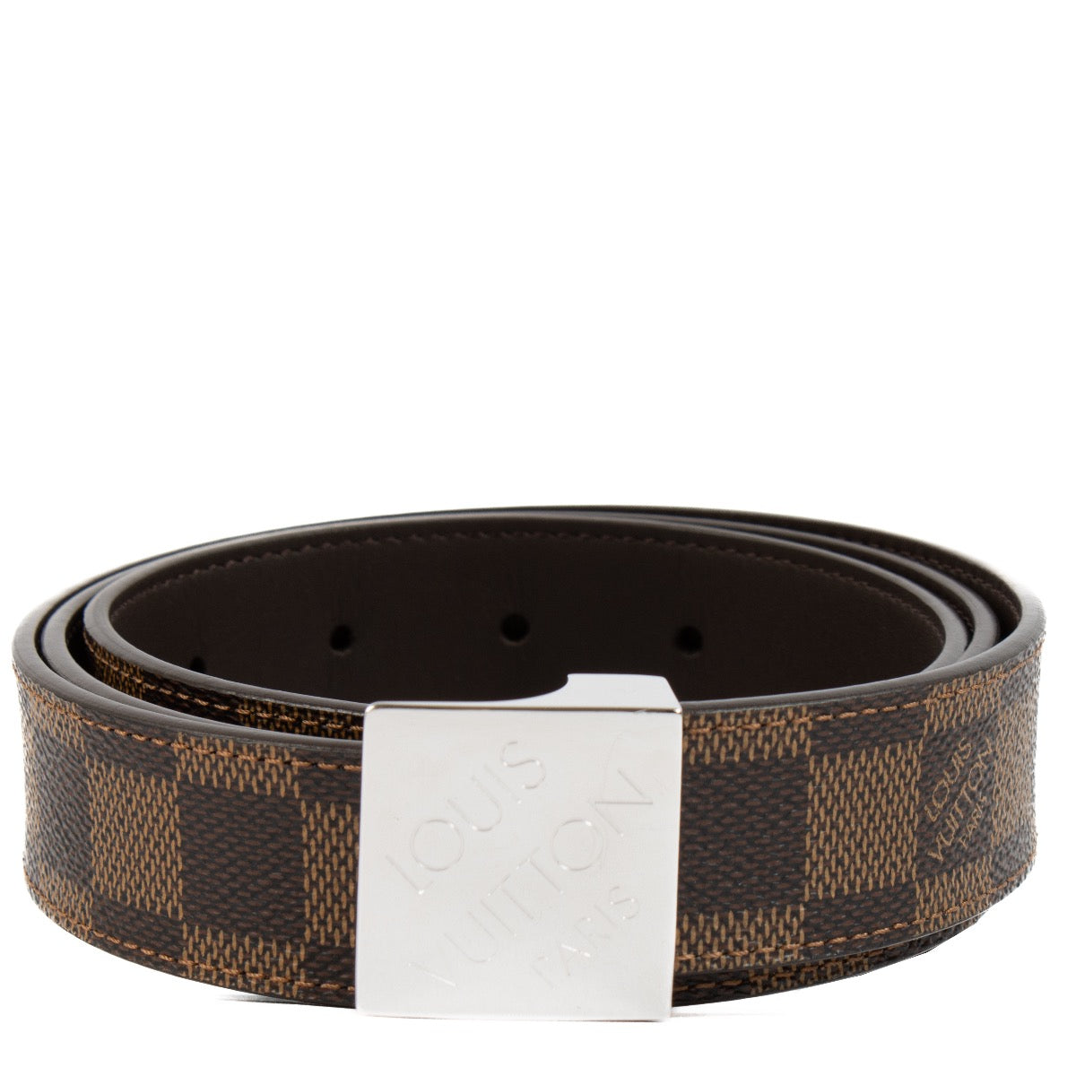 Buy authentic second hand Louis Vuitton Damier Ebene Carre Belt - Size 95 at Labellov.com
