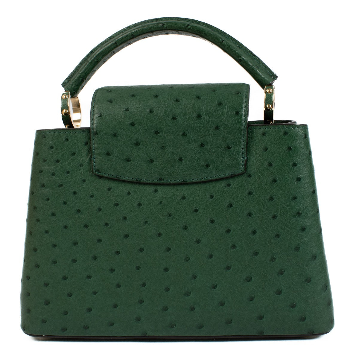 Authentic second hand Louis Vuitton Green Mini Ostrich Capucines BB Bag on Labellov.com