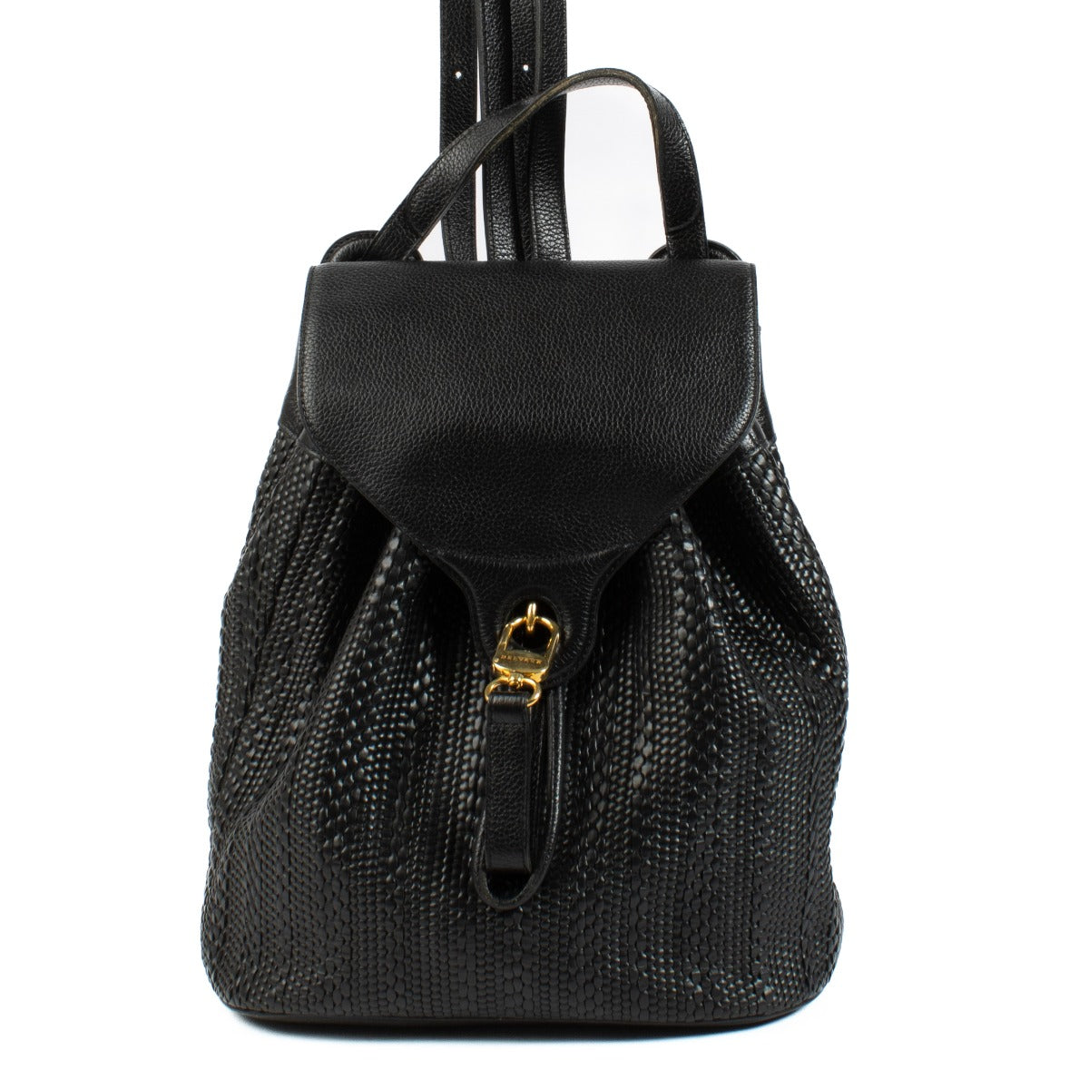 Delvaux Black Toile de Cuir Rose Backpack