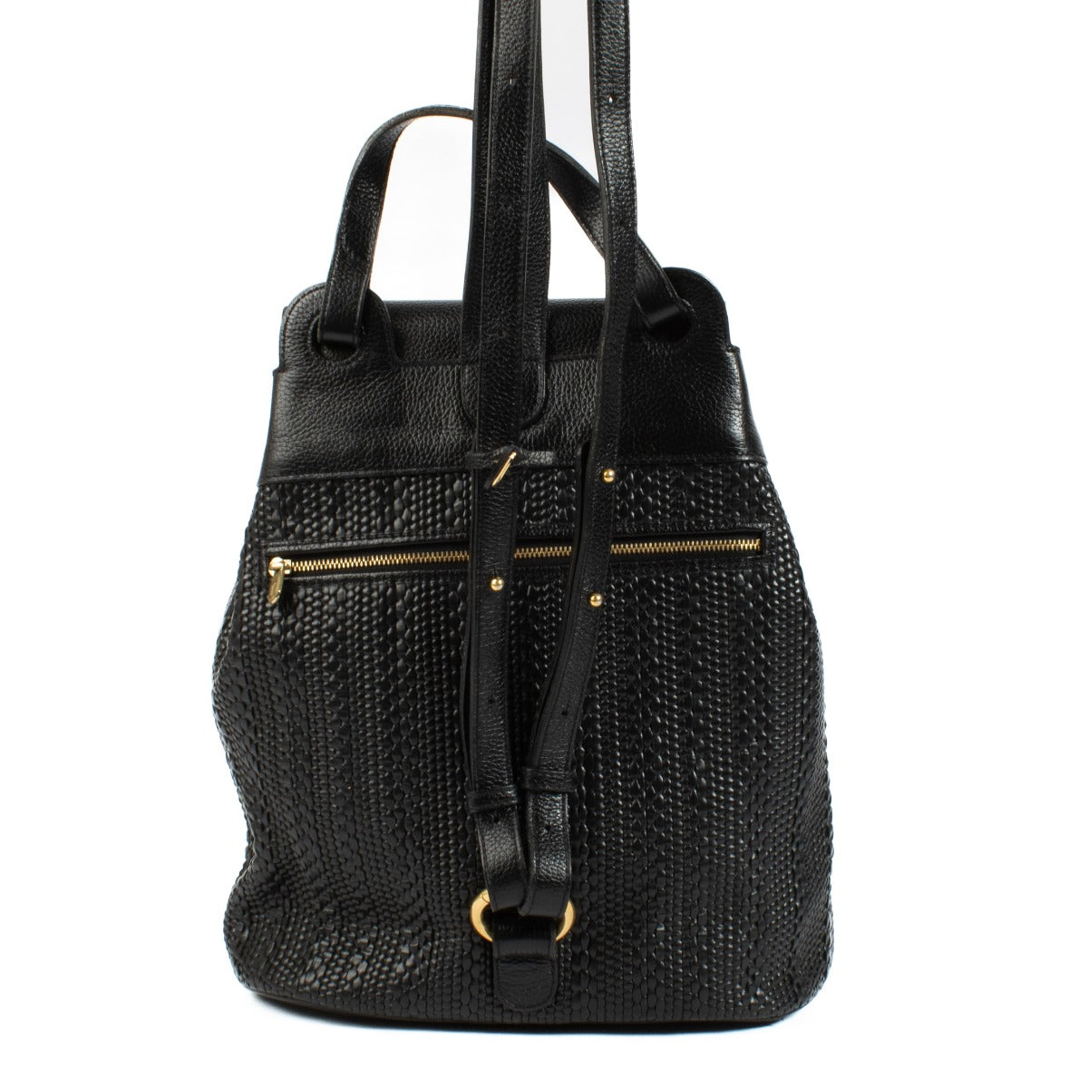 Delvaux Black Toile de Cuir Rose Backpack