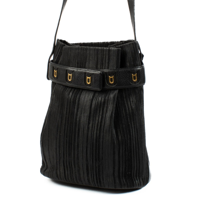 Delvaux Black Toile de Cuir Calicot Bag