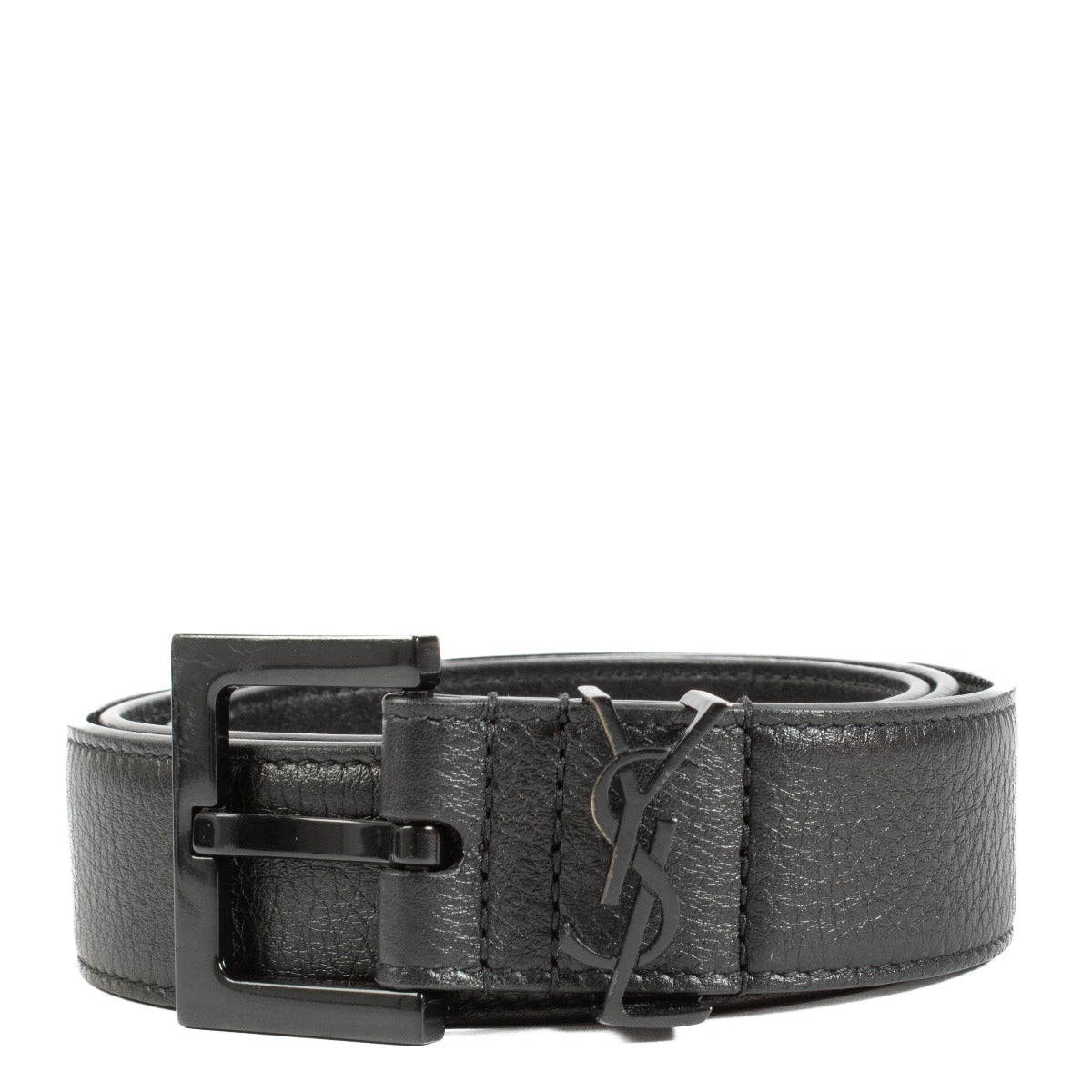 Saint Laurent Black Cassandre Belt