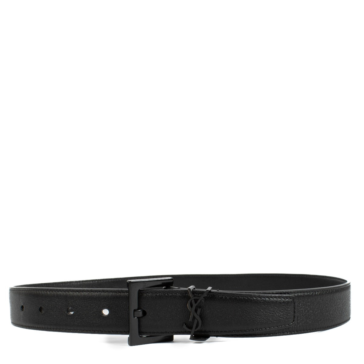 Saint Laurent Black Cassandre Belt - Size 75