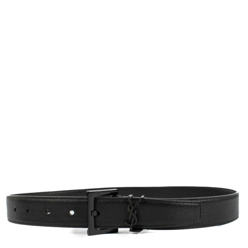 Saint Laurent Black Cassandre Belt - Size 75