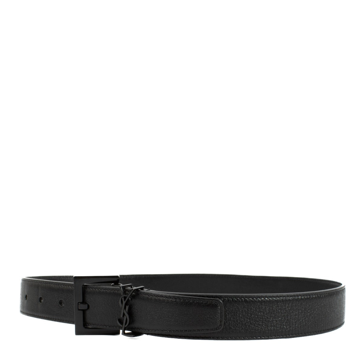 Saint Laurent Black Cassandre Belt - Size 75