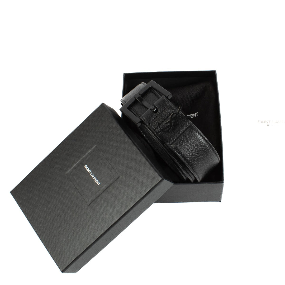Saint Laurent Black Cassandre Belt