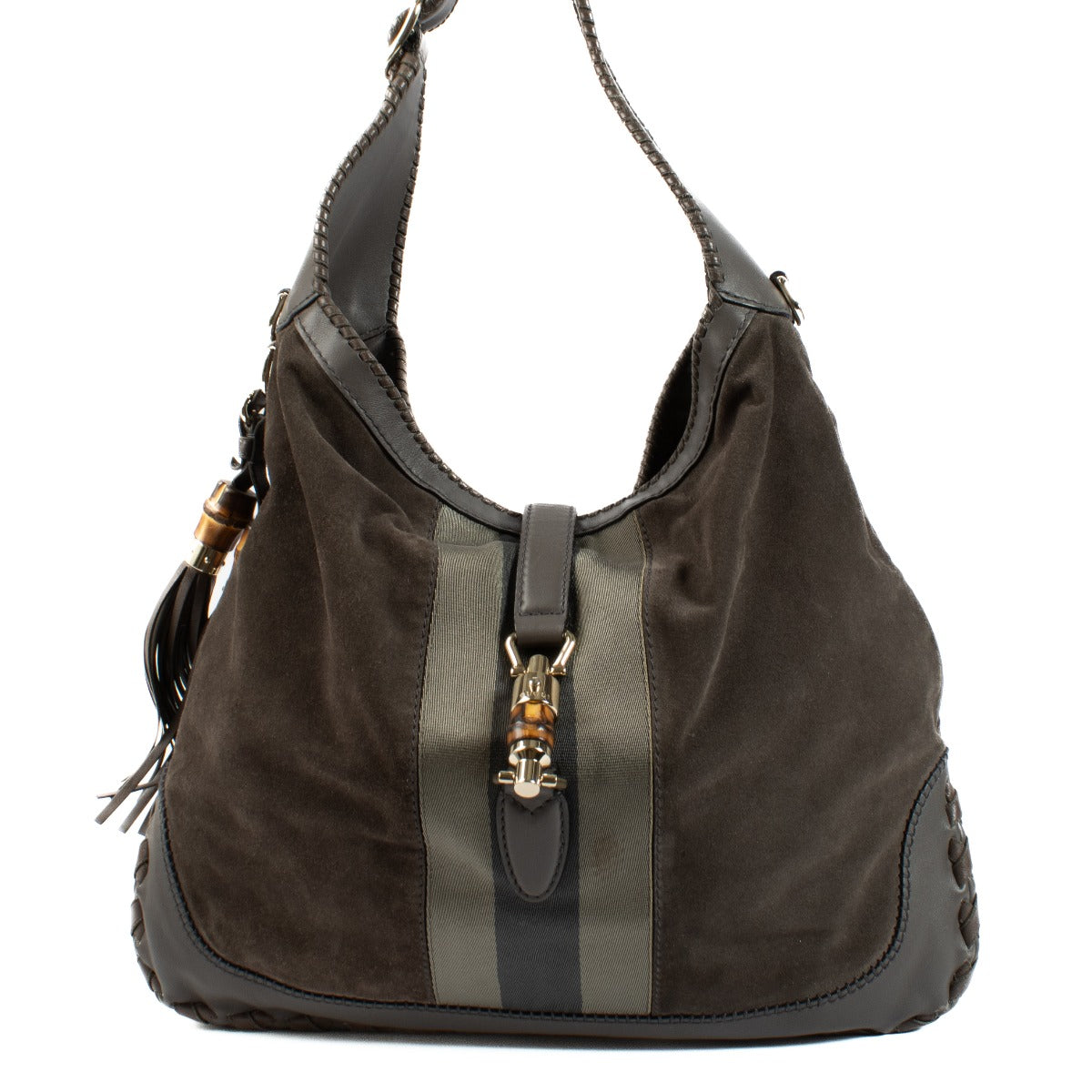 Gucci Grey New Jackie Shoulder Bag in very good condition. Shop at Labellov.