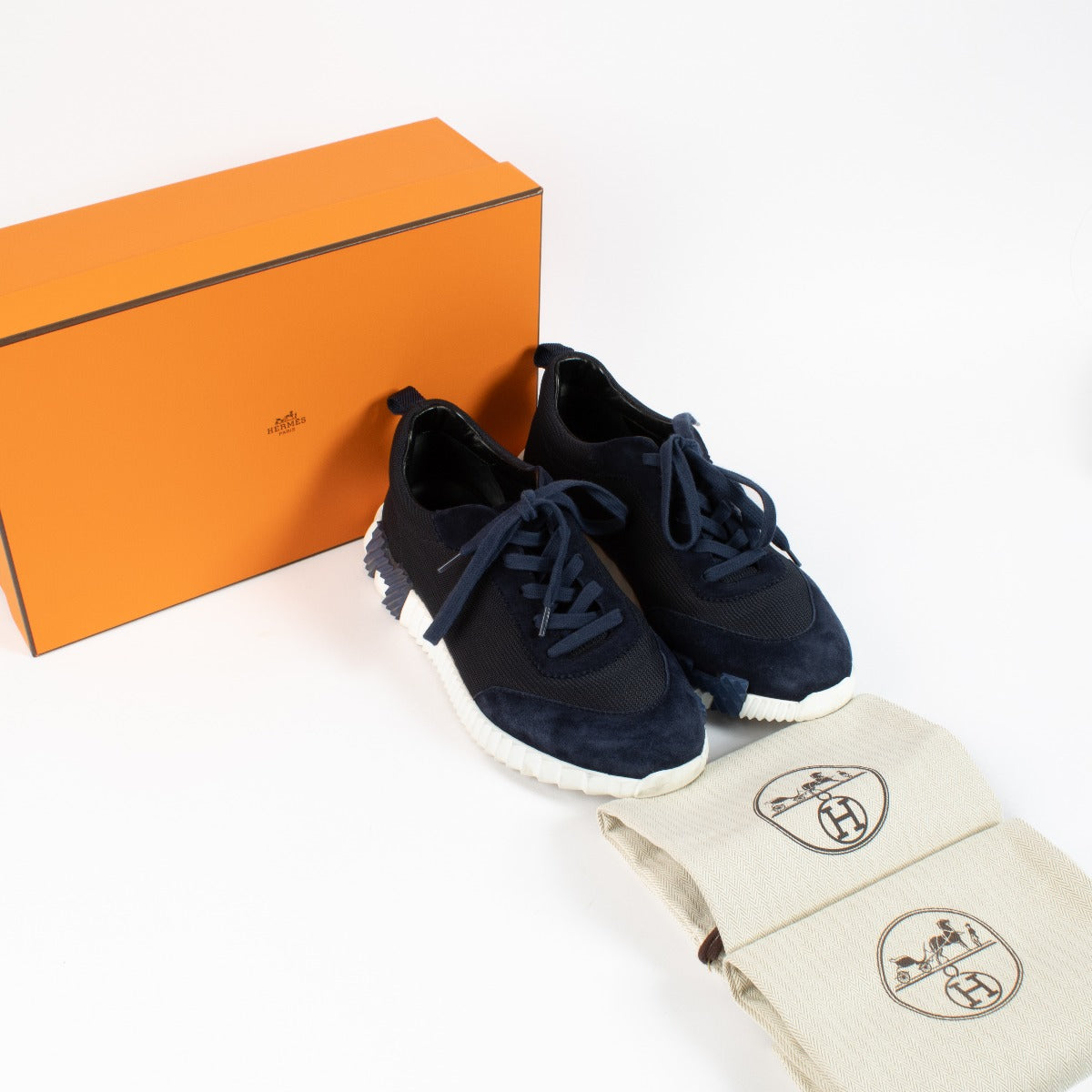 Hermès Blauwe Bouncing Sneakers - Maat 42