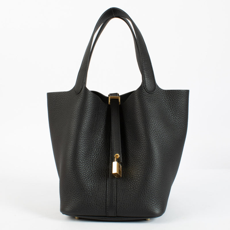 Hermès Picotin Lock 22 Noir Clemence GHW