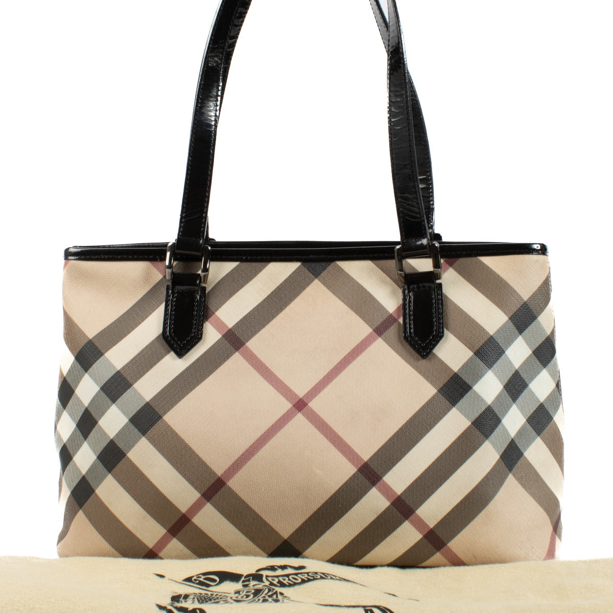 Burberry Monogram Shoulder Bag in very good condition, with a few visible signs of use. Shop at Labellov.