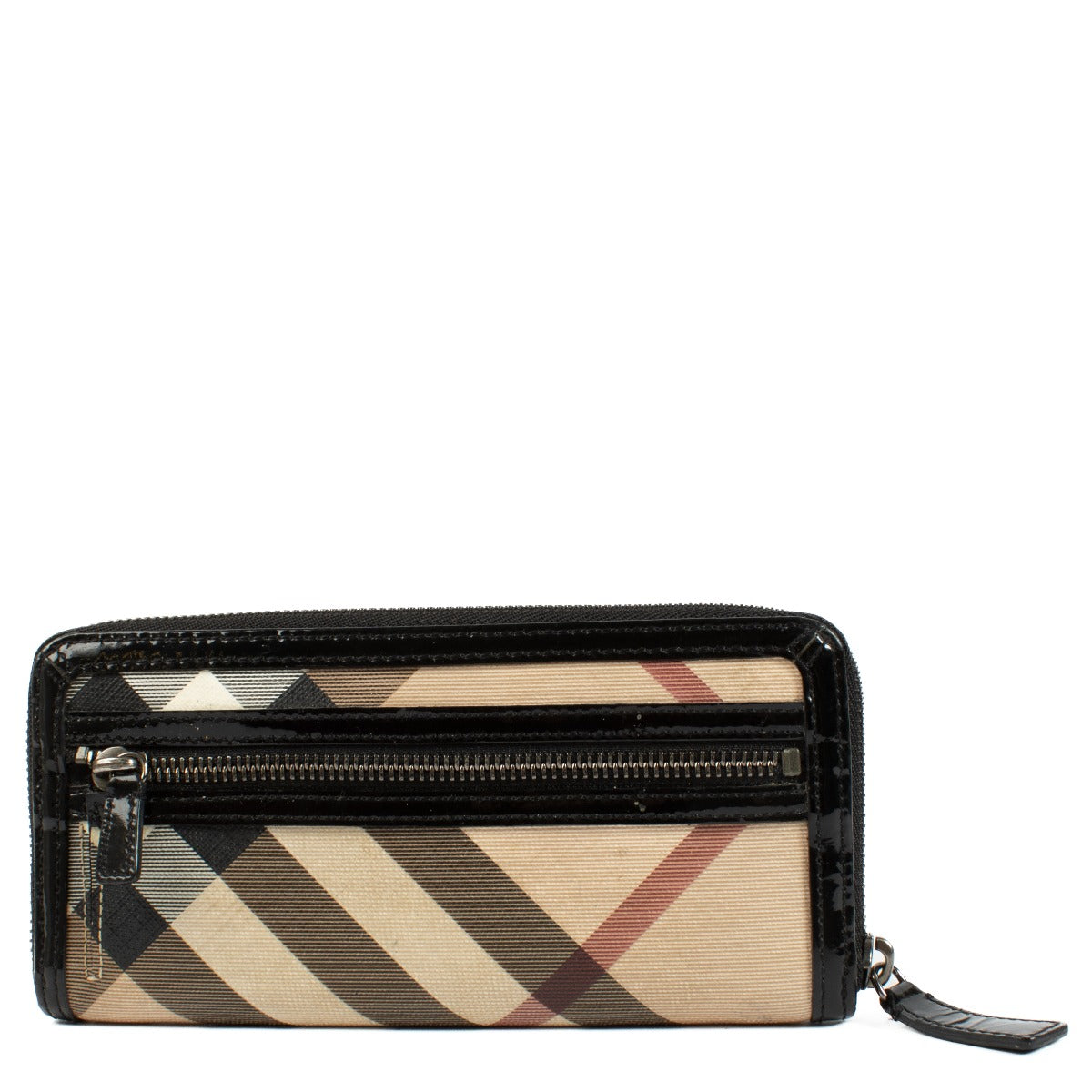 Burberry Monogram Wallet featuring the iconic monogram print on durable canvas with leather details. Multiple compartments for cards, cash, and coins. Shop at Labellov.