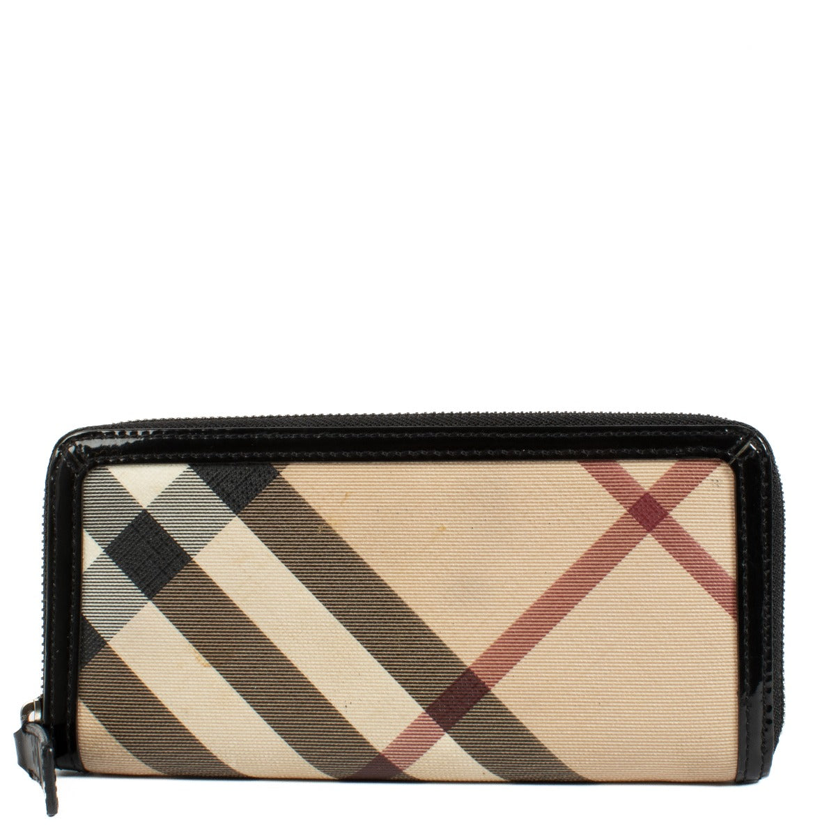 Burberry Monogram Wallet featuring the iconic monogram print on durable canvas with leather details. Multiple compartments for cards, cash, and coins. Shop at Labellov.