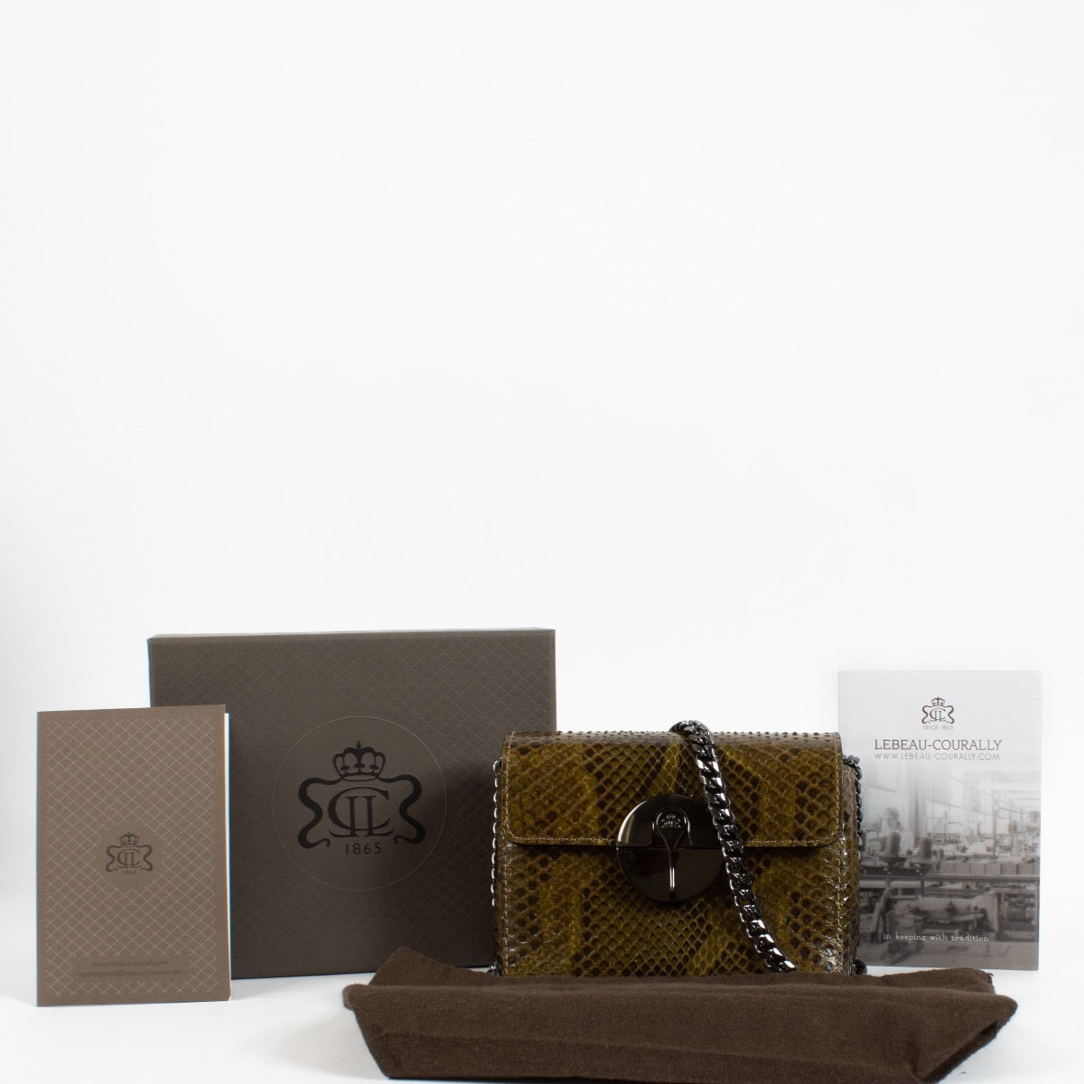 shop 100% authentic second hand Lebeau-Courally Brown Python La Duchesse Bag on Labellov.com