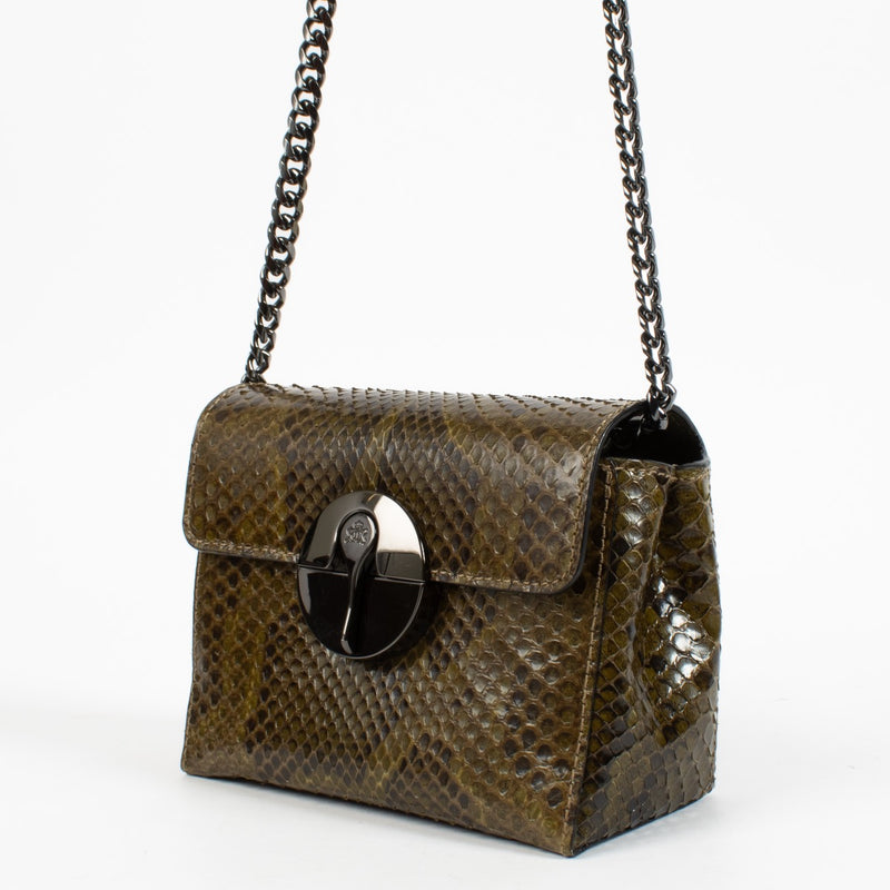 shop 100% authentic second hand Lebeau-Courally Brown Python La Duchesse Bag on Labellov.com