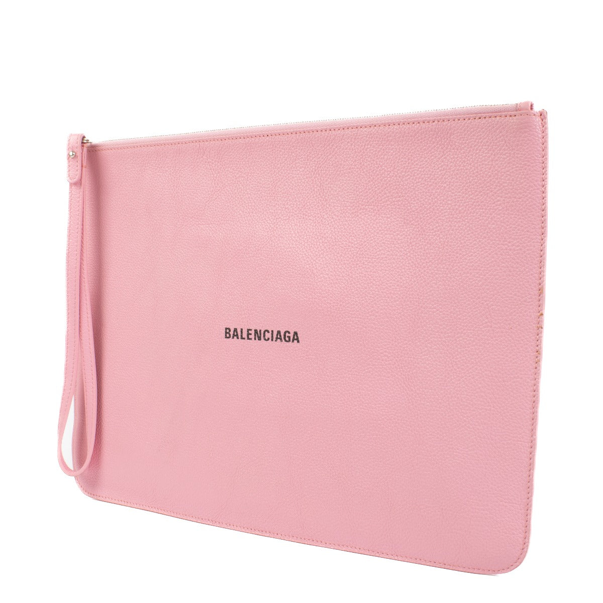 Balenciaga Pink Logo Large Ville Clutch