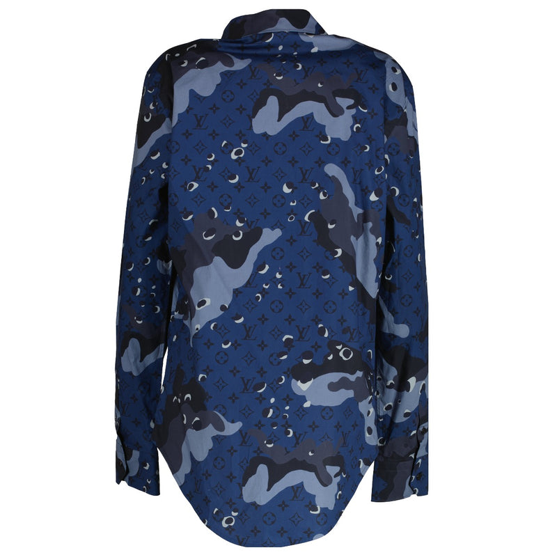 Louis Vuitton Blue Monogram Camouflage Shirt
