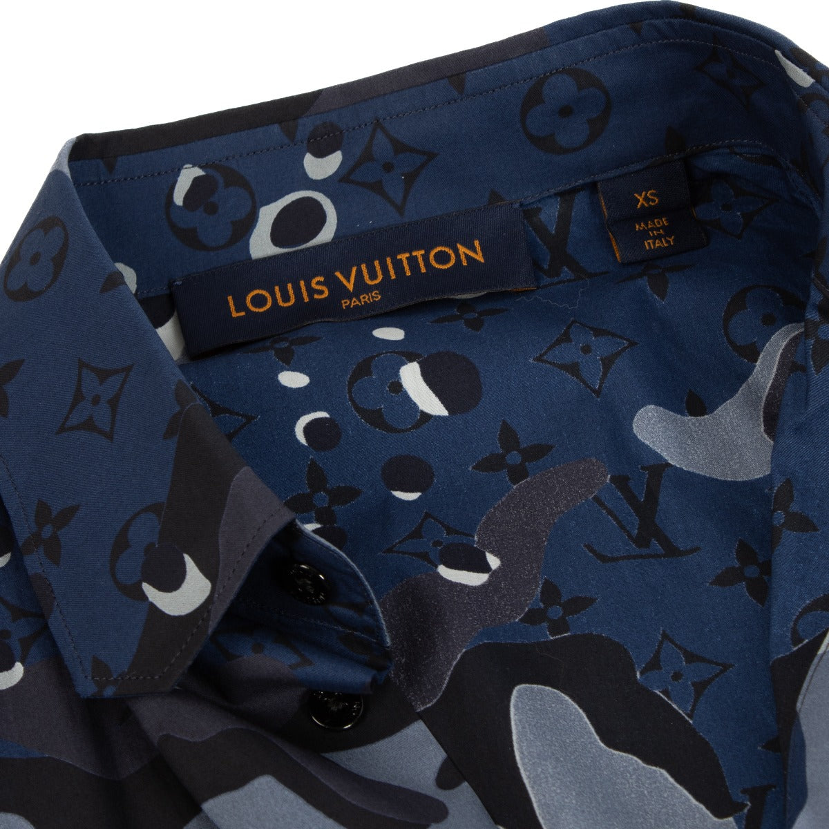 Louis Vuitton Blue Monogram Camouflage Shirt - Size XS