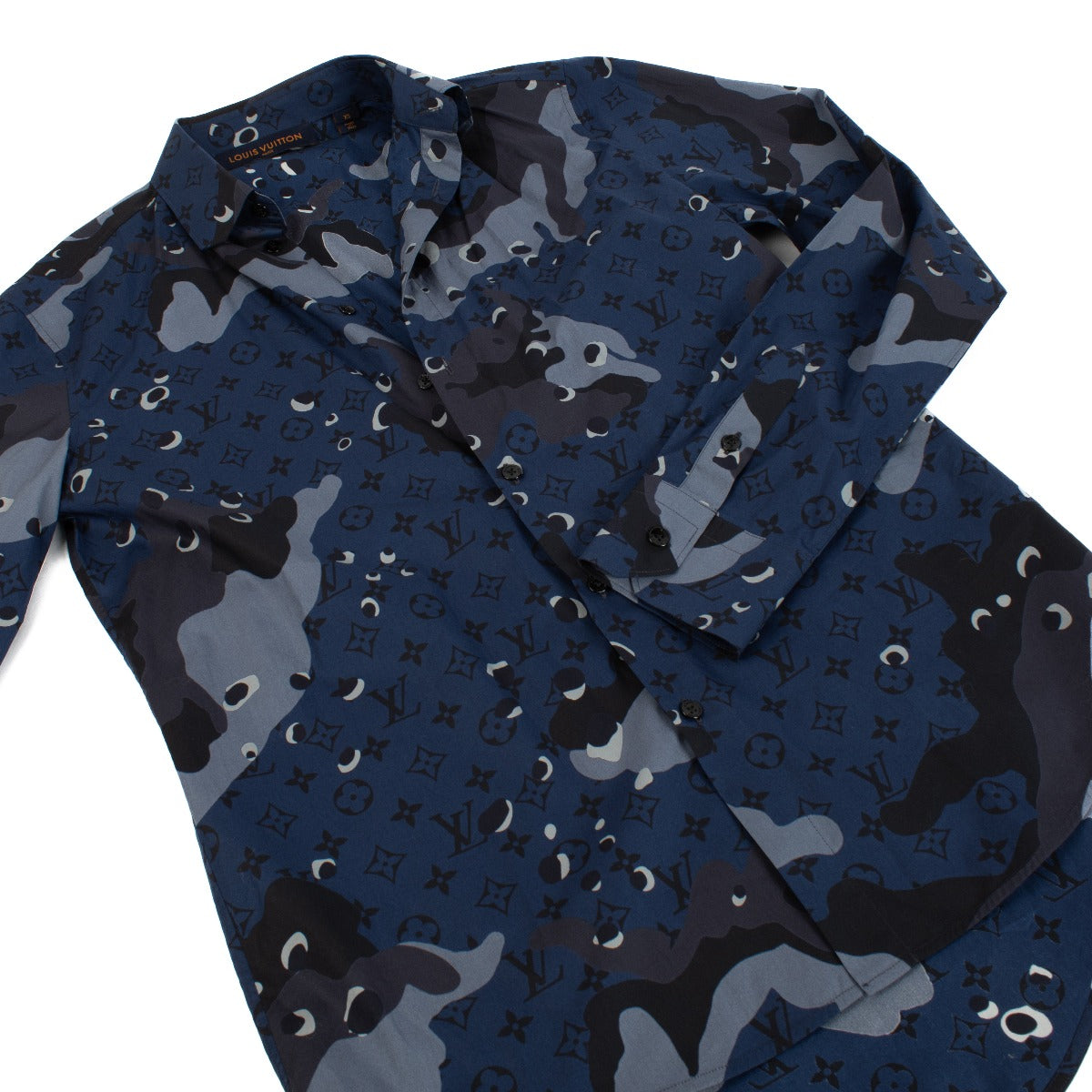Louis Vuitton Blue Monogram Camouflage Shirt - Size XS