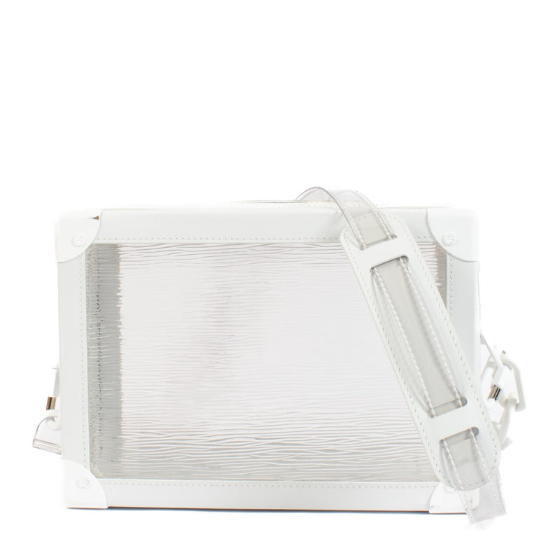 Buy authentic second hand Louis Vuitton White Transparent Leather Virgil Abloh Soft Trunk Bag Limited Edition Epi Plage at Labellov.com