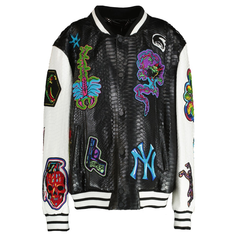 Philippe Plein Python College Tattoo Patches Jacket