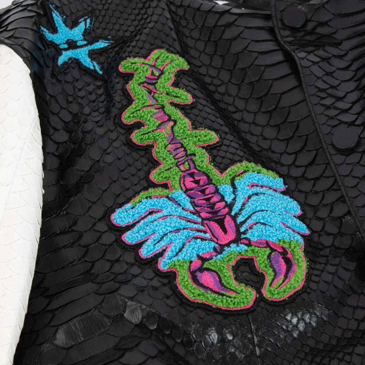 Philippe Plein Python College Tattoo Patches Jacket - Size 4XL