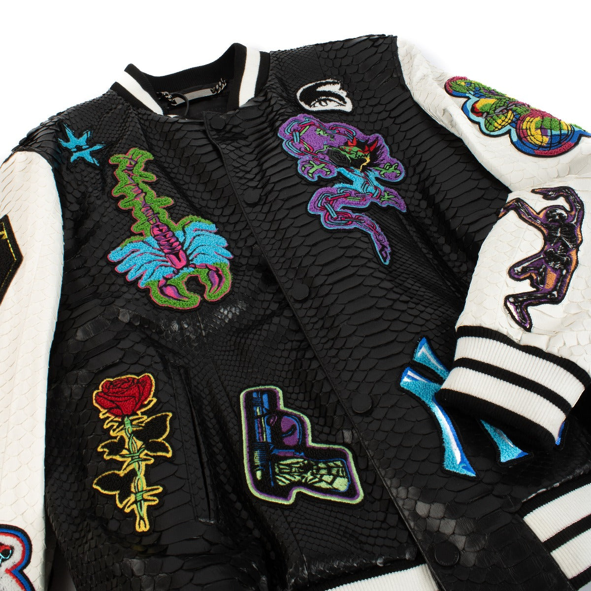 Philippe Plein Python College Tattoo Patches Jacket - Size 4XL