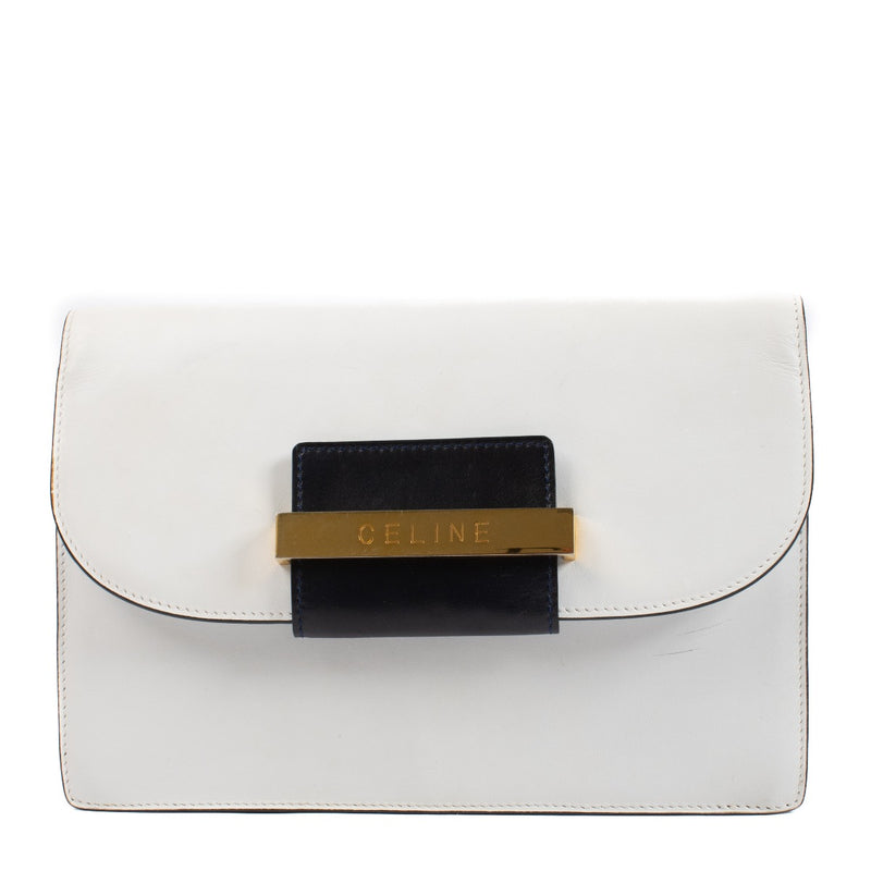 Celine Vintage Bi-color Leather Clutch