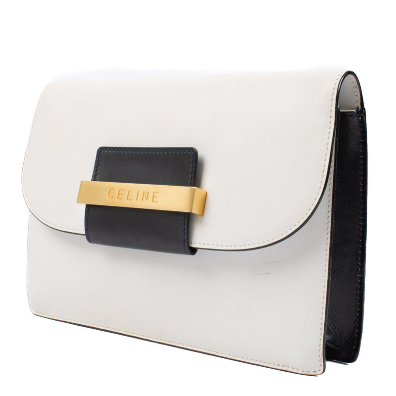Celine Vintage Bi-color Leather Clutch