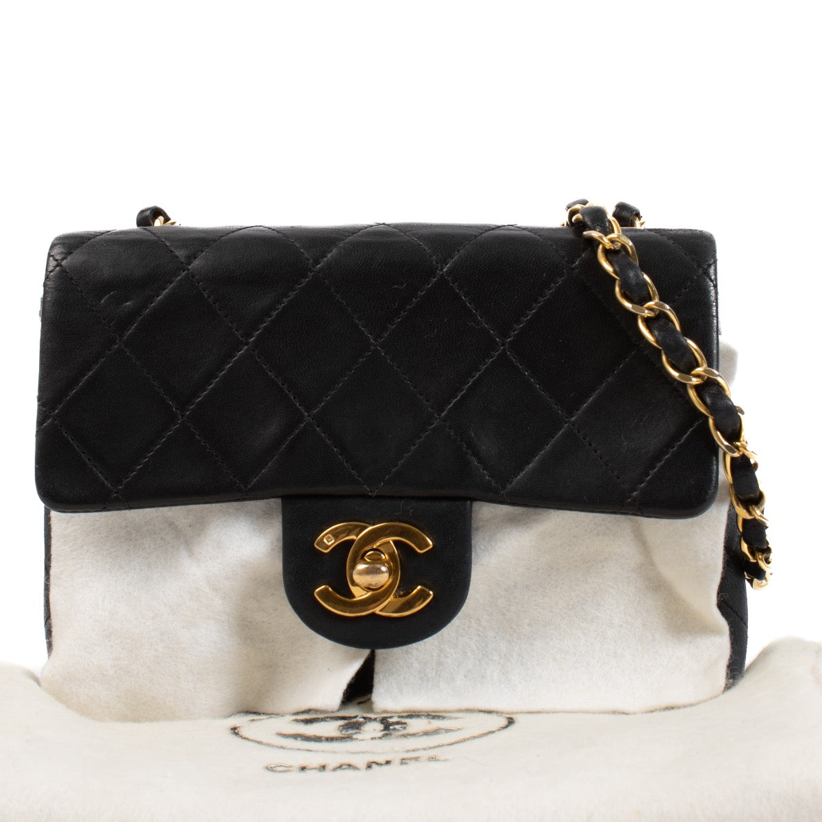 Chanel Zwarte Mini Vierkante Klassieke Tas