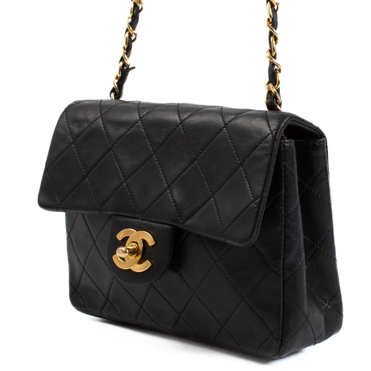 Chanel Zwarte Mini Vierkante Klassieke Tas