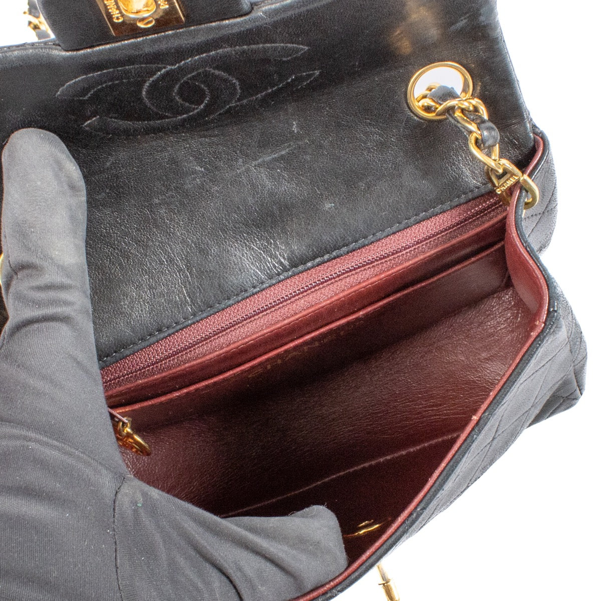 Chanel Zwarte Mini Vierkante Klassieke Tas