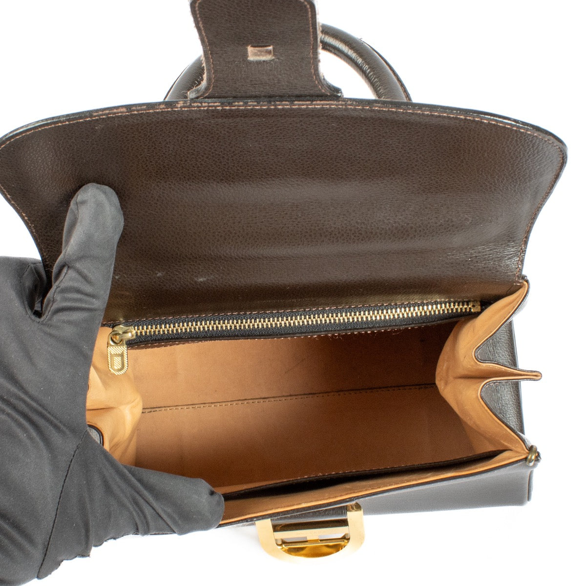 Buy authentic second hand Delvaux Café Leather Brillant PM Jumping Shoulder Bag at Labellov.com