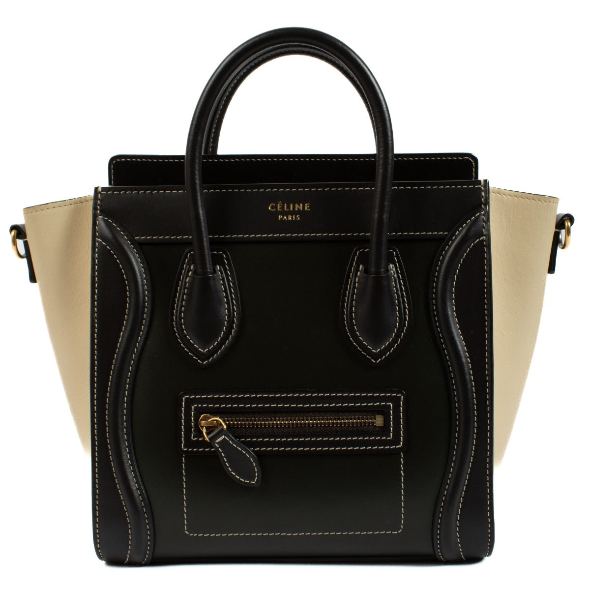 Celine Tri-Color Leren Nano Luggage Tas