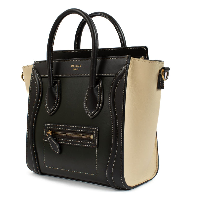 Celine Tri-Color Leather Nano Luggage Bag