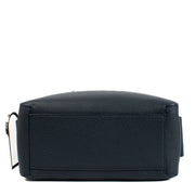 Delvaux Cool Box MM Navy Blue Taurillon Soft Bag in excellent condition, featuring supple navy blue leather, a zip-around closure, and a spacious interior, perfect for daily essentials.