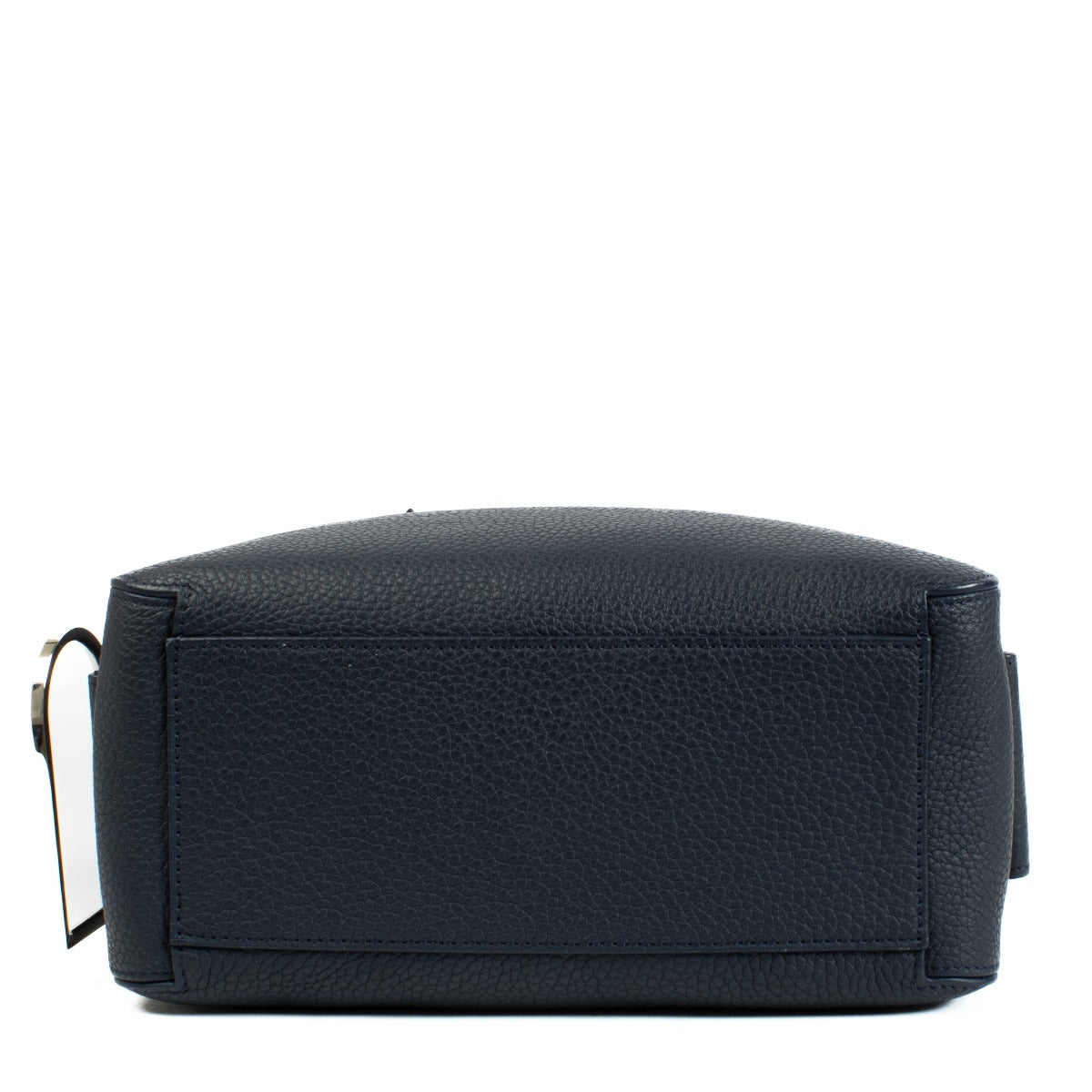 Delvaux Cool Box MM Navy Blue Taurillon Soft Bag in excellent condition, featuring supple navy blue leather, a zip-around closure, and a spacious interior, perfect for daily essentials.