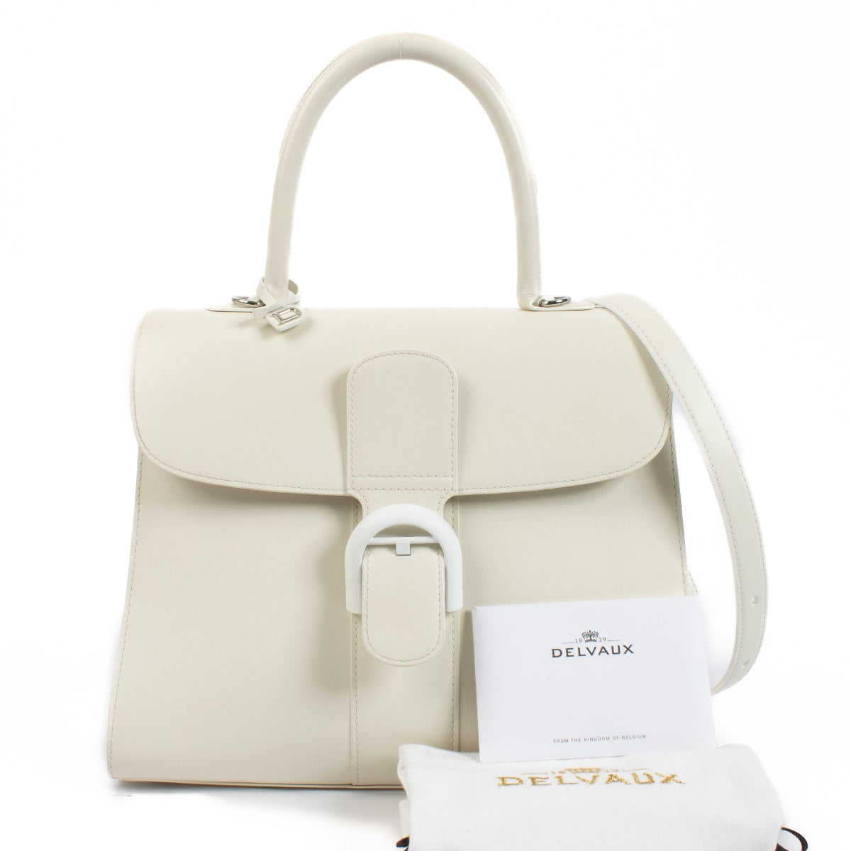 Buy authentic second hand Delvaux Ivory Box Calf Brillant MM at Labellov.com