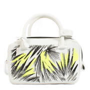 Delvaux White Taurillon Soft Graffiti Embroidered Cool Box Mini