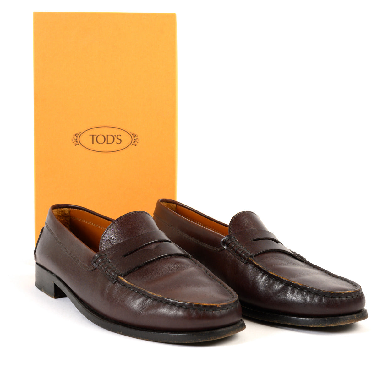 Tods Brown Leather Loafers - size 39.5