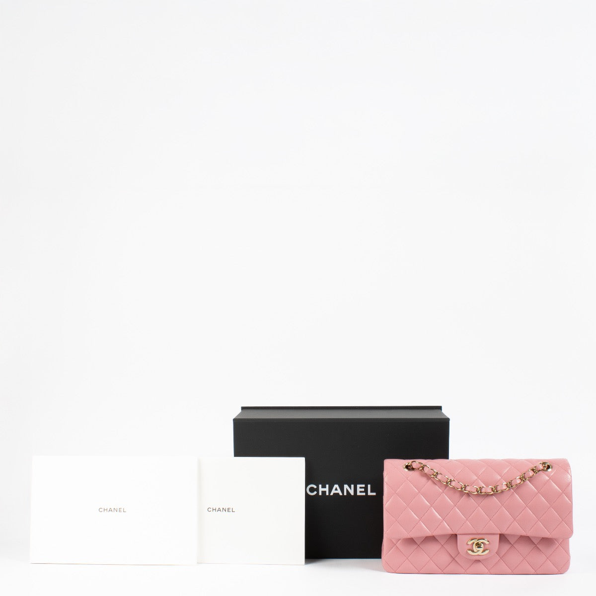 Shop authentic second hand Chanel Pink Lambskin Medium Classic 11.12 Bag on www.labellov.com