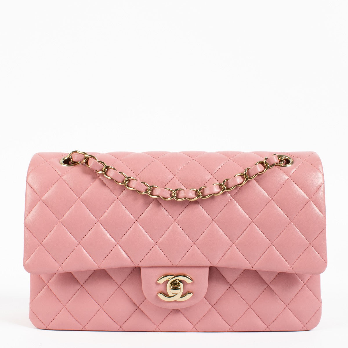 Shop authentic second hand Chanel Pink Lambskin Medium Classic 11.12 Bag on www.labellov.com