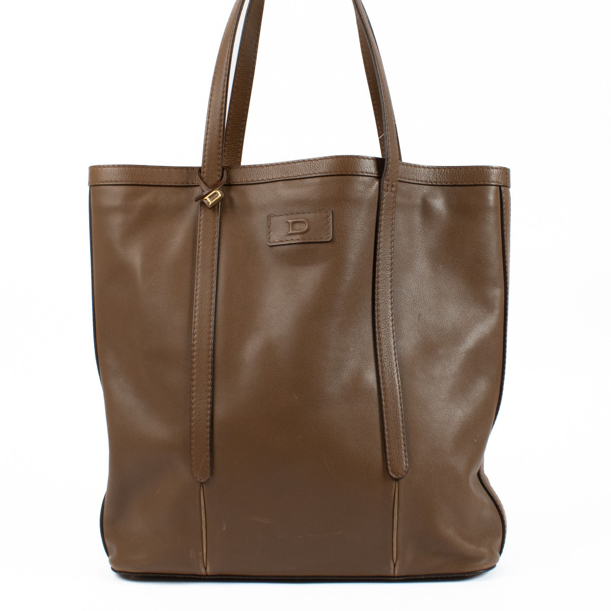 Delvaux Bruine Leren Draagtas