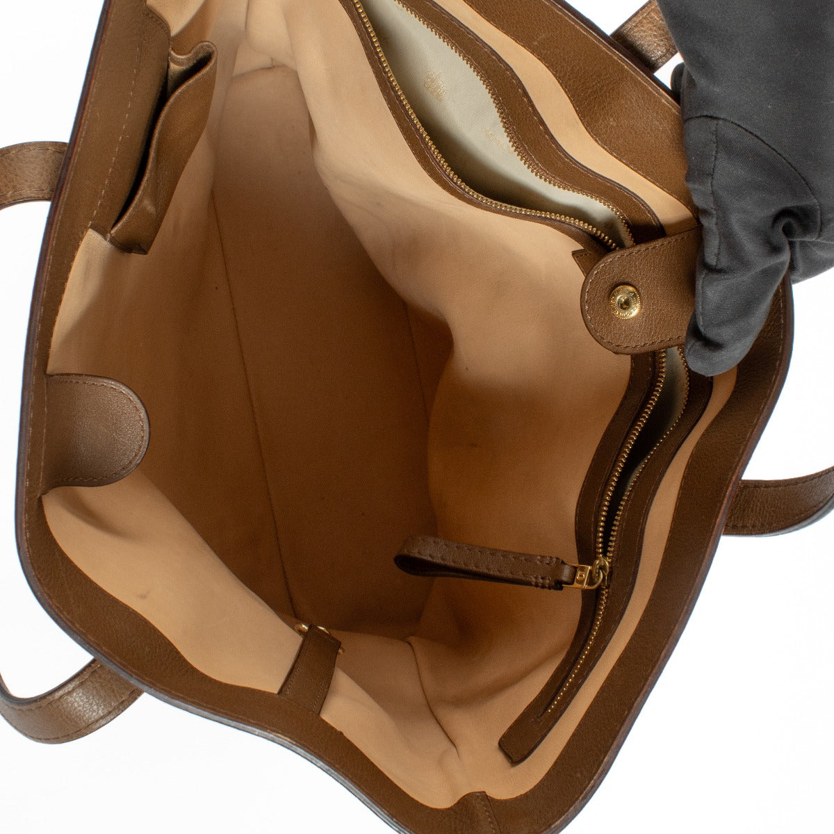 Delvaux Bruine Leren Draagtas