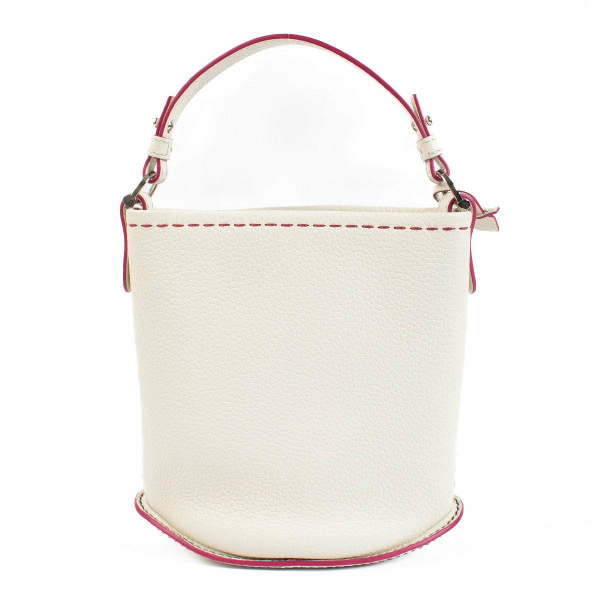 Delvaux White Pin Mini Bucket Surpiqué