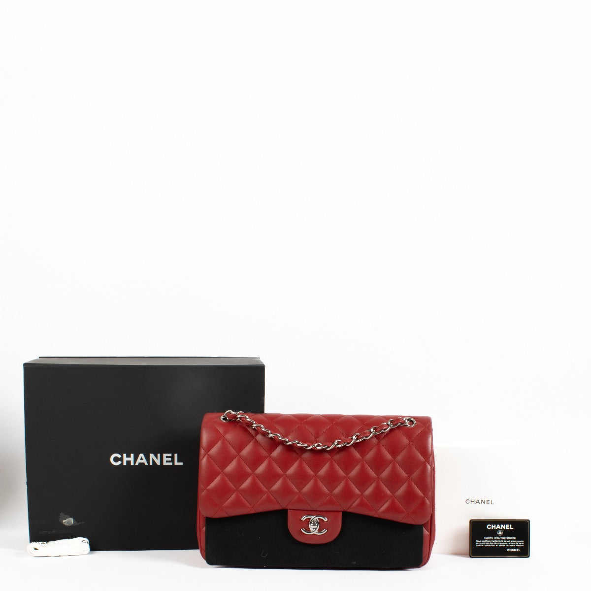 Shop 100% authentic secondhand Chanel Red Lambskin Large Classic Bag on Labellov.com