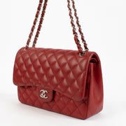 Shop 100% authentic secondhand Chanel Red Lambskin Large Classic Bag on Labellov.com