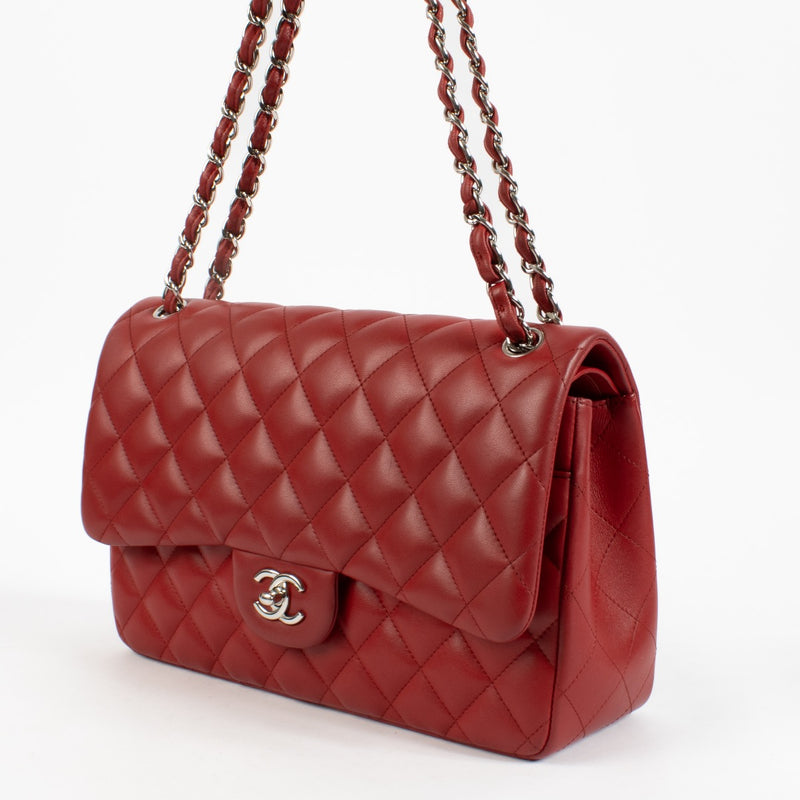 Shop 100% authentic secondhand Chanel Red Lambskin Large Classic Bag on Labellov.com