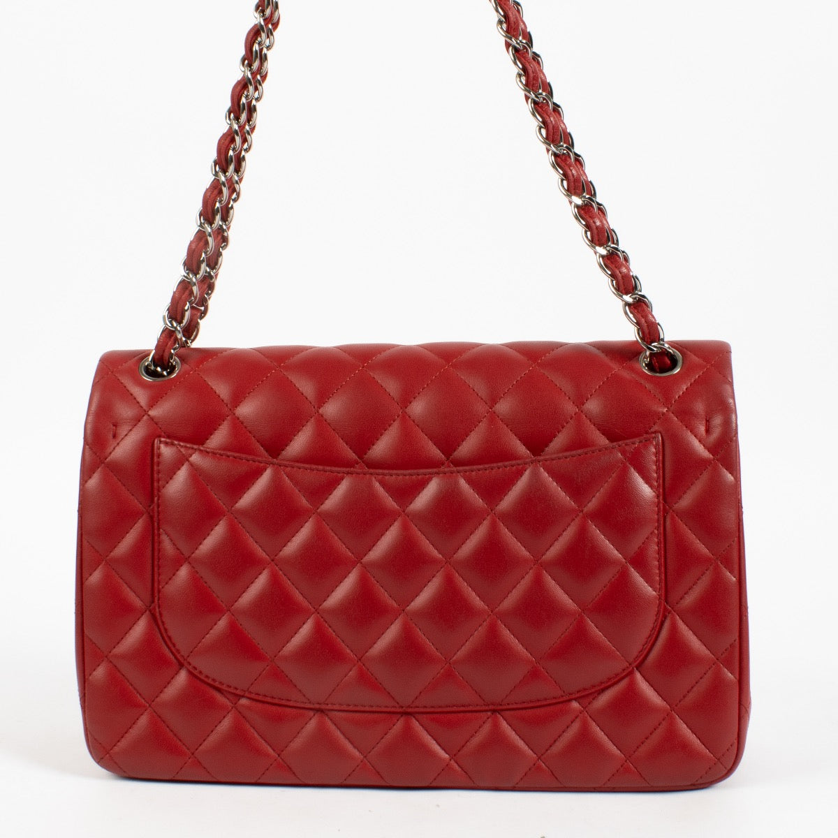 Shop 100% authentic secondhand Chanel Red Lambskin Large Classic Bag on Labellov.com