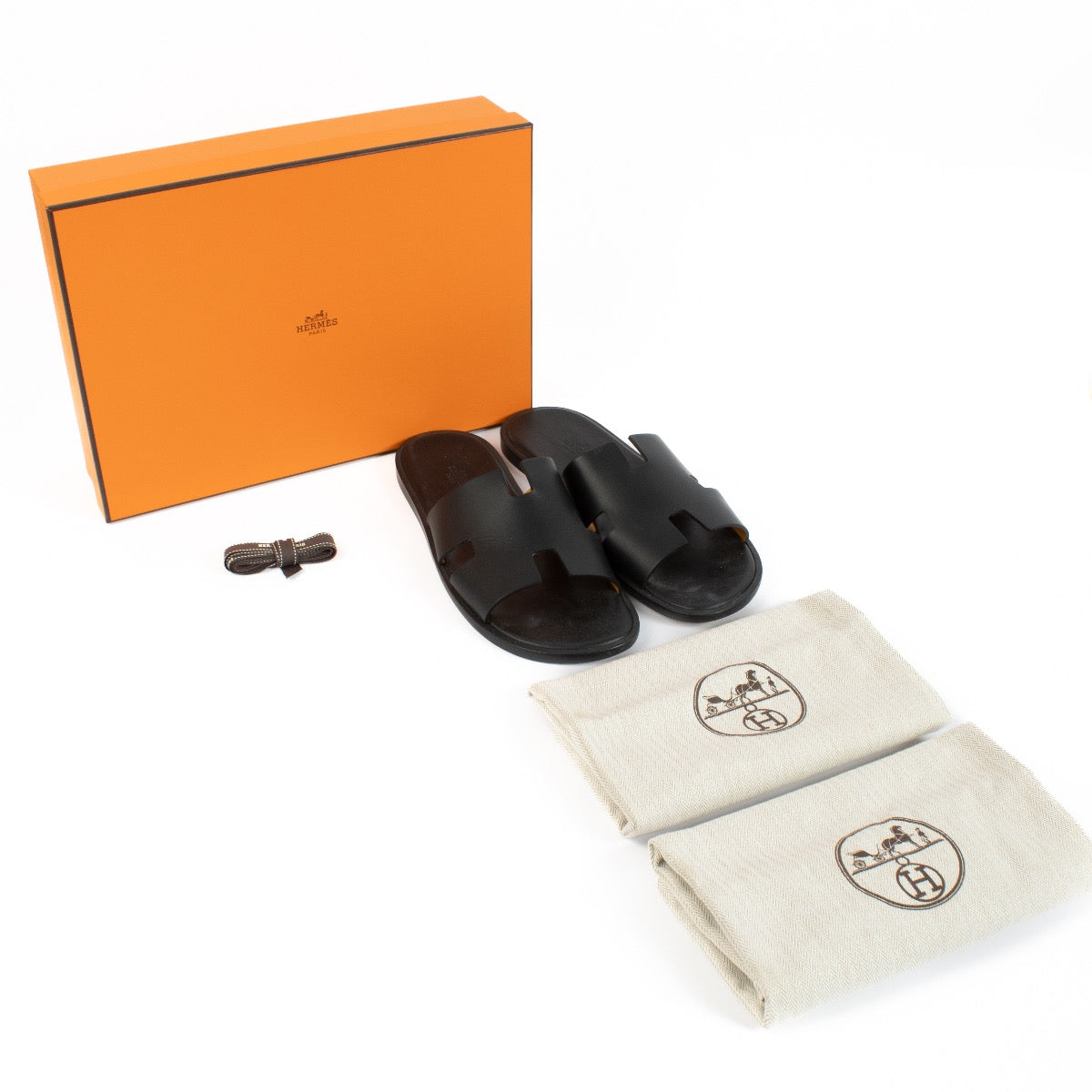 Hermès Zwarte Izmir Sandalen - Maat 42