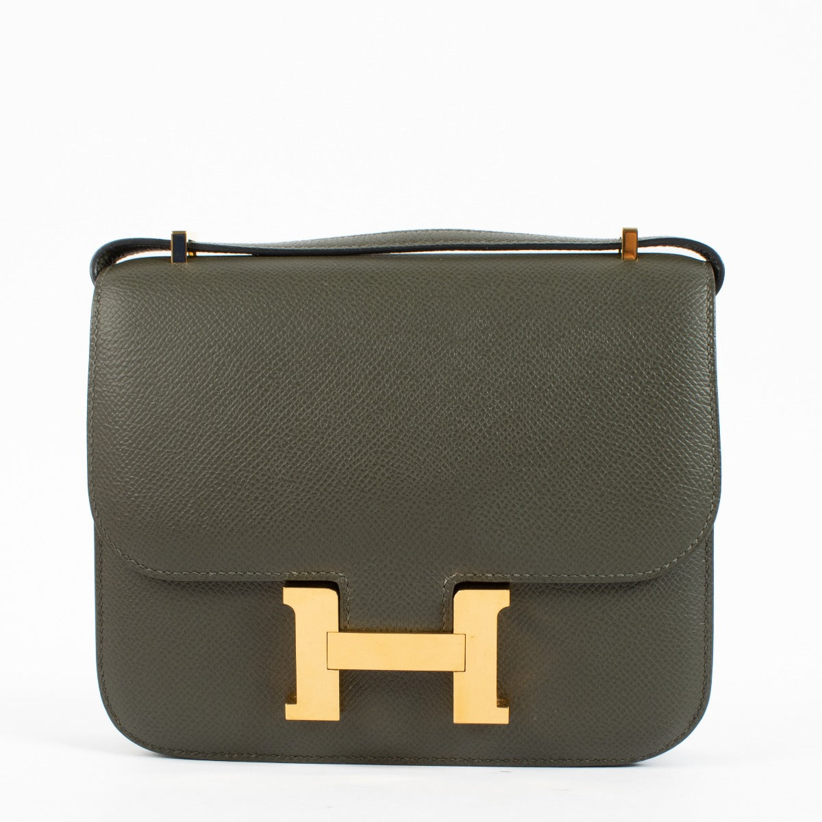Hermès Constance Mini 18 Vert Gris Epsom GHW